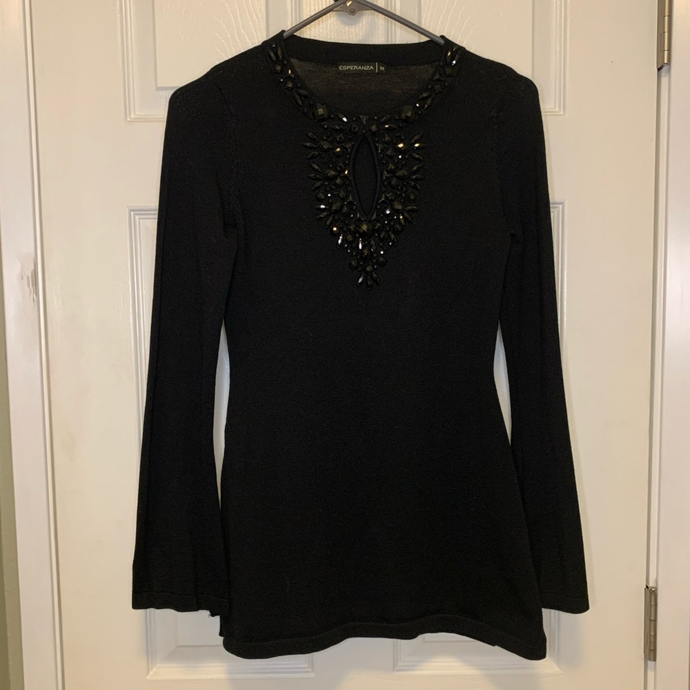 Bedazzled Black Long Sleeve